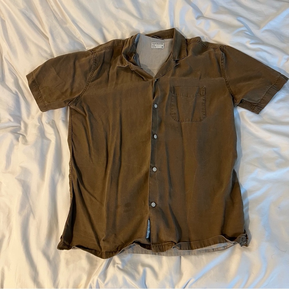 Men's Frank and Oak Brown Medium Button-down Shirt